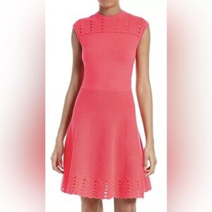 NWT Ted Baker Women's Size 2 (U.S 6) Jacquard Panel Skater Dress Mid Orange $279